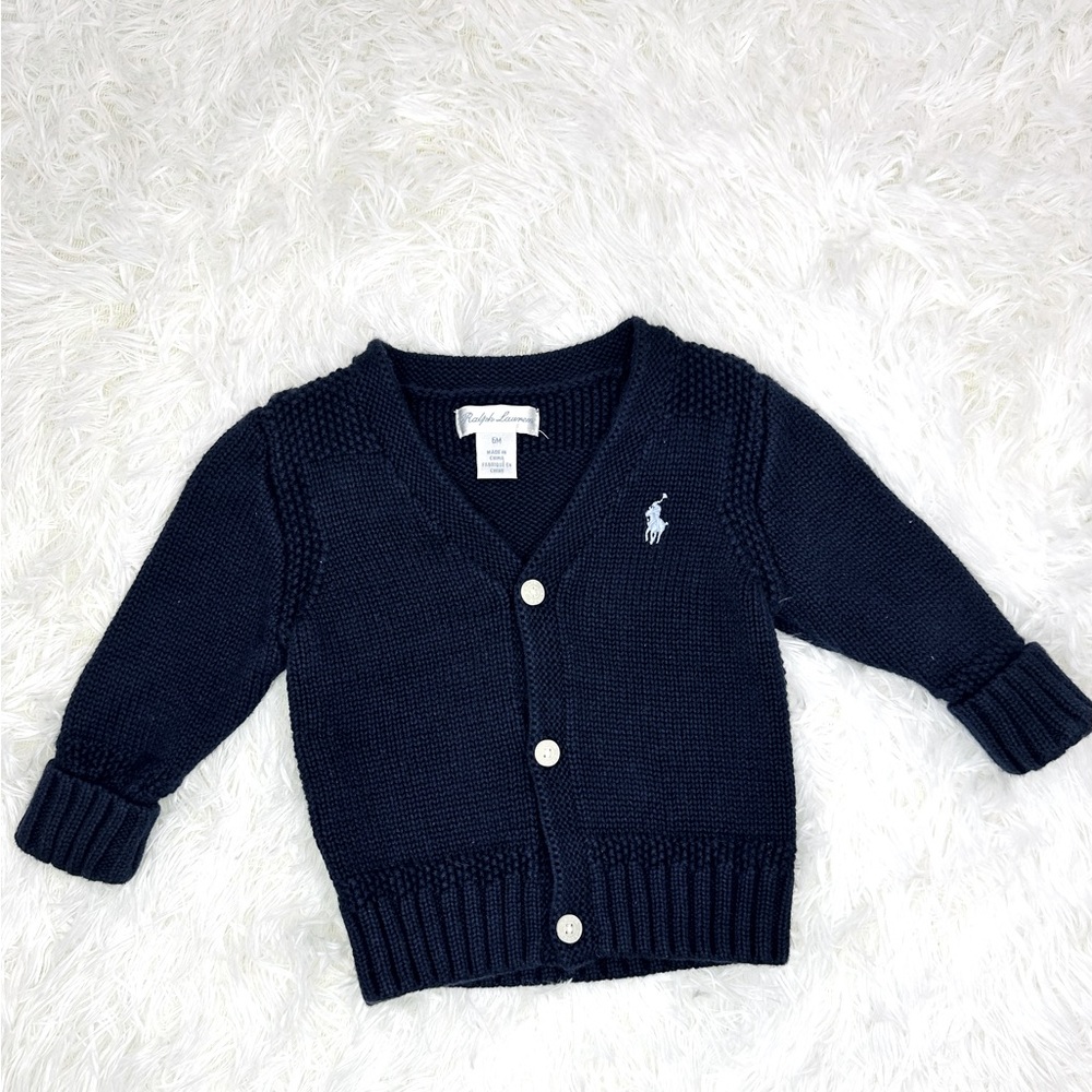 RALPH LAUREN Baby boy Cotton V-Neck Cardigan